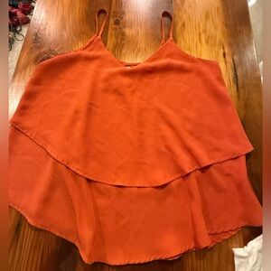 Women's Orange Layered Top